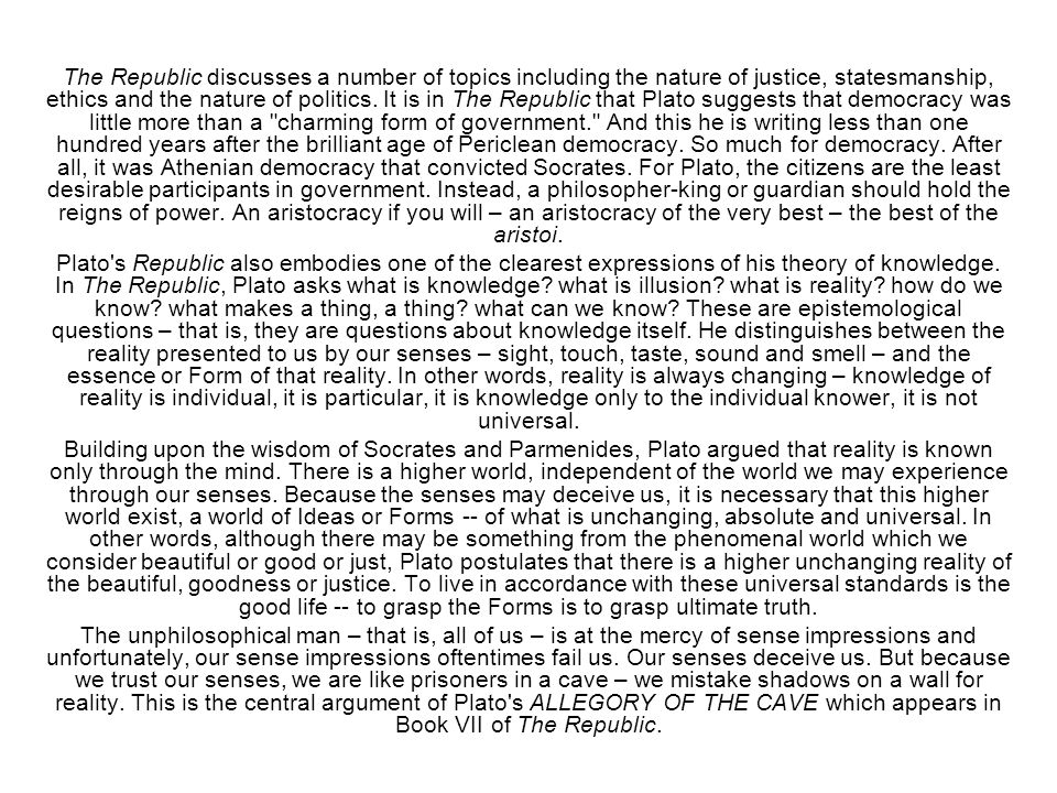 Plato the republic justice essay